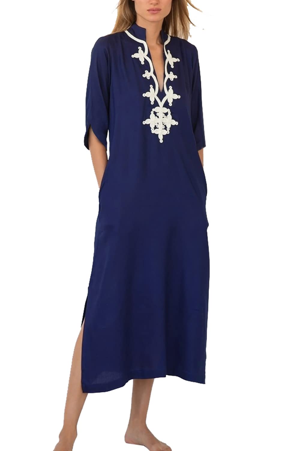 YouKDWemon's Summer Long Kaftan Maxi Dress Bohemian Swimsuit Beach Cover Up Robes