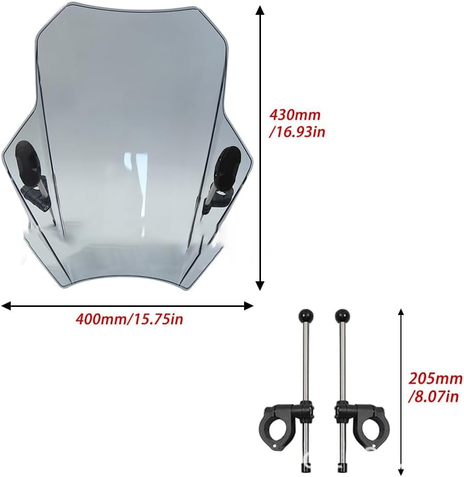 JWJVG Déflecteur De Pare-Brise Moto Pour Yamaha XSR 125 2021-2024 - Coupe-Vent Protection Visière