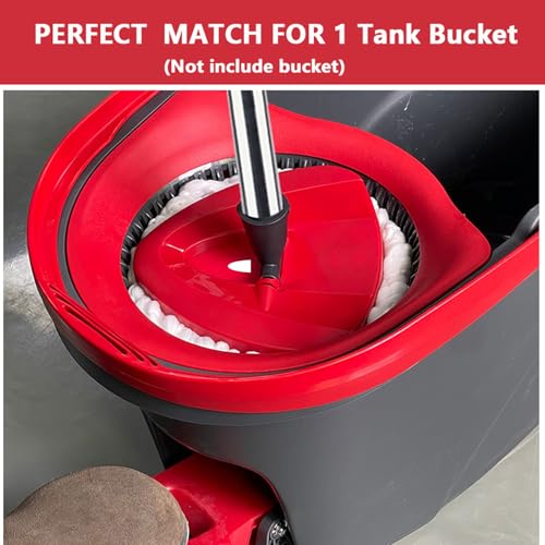 Miniatura 4 de Base De Cabezal De Fregona Giratoria Roja Con Mango De Fregona Para Vileda Turbo Spin 2en 1,3en1, Repuesto De Repuesto De Fregona Triangular Para Turbo Smart Easywring Cleaning Accesorio De Fregona