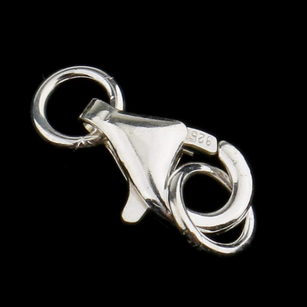 2 Fermoirs Mousqueton Ronds En Argent 925 - 1 X 0,7 Cm - Pour Colliers, Bracelets DIY - Bijouterie Créative