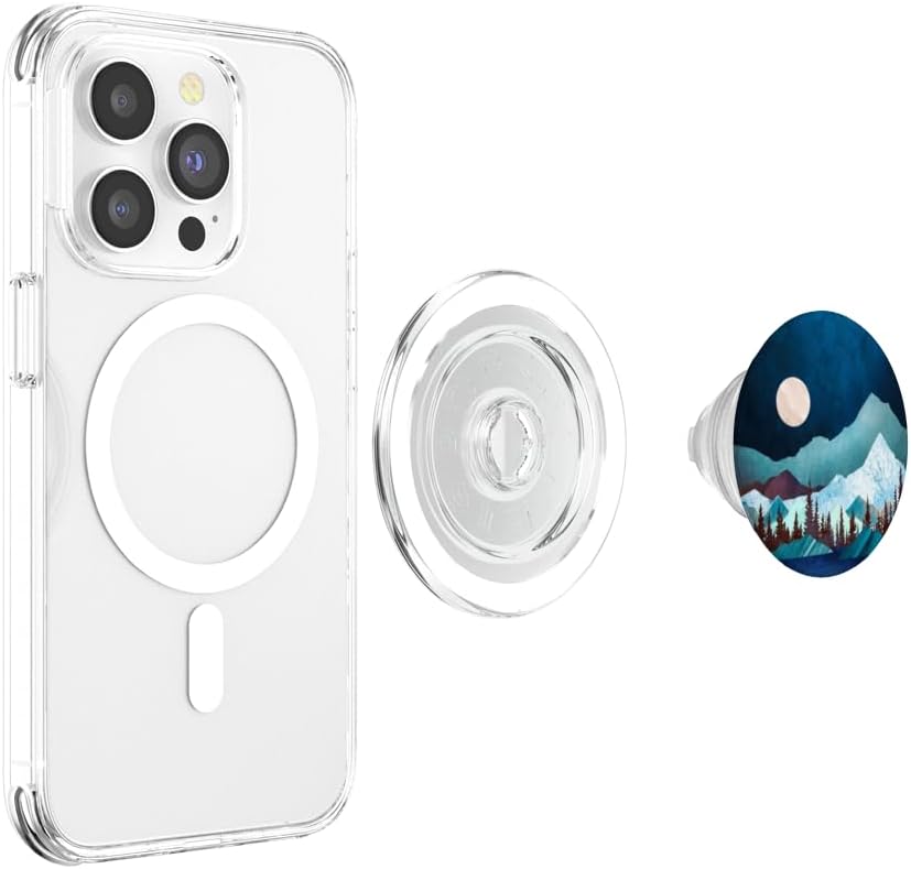 Moon-night mountain-tree-woods men women boys girls holder PopSockets PopGrip for MagSafe