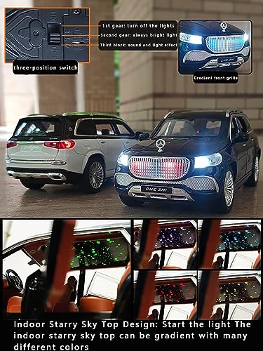 Image of VARIYA ENTERPRISE Exclusive Alloy Metal Pull Back Die-Cast Car Diecast Metal Pullback Toy Car with Openable 6 Doors,Light Music Boys Gifts Toys (Mrcedes GLS600-1:24 Scale - Multicolor)