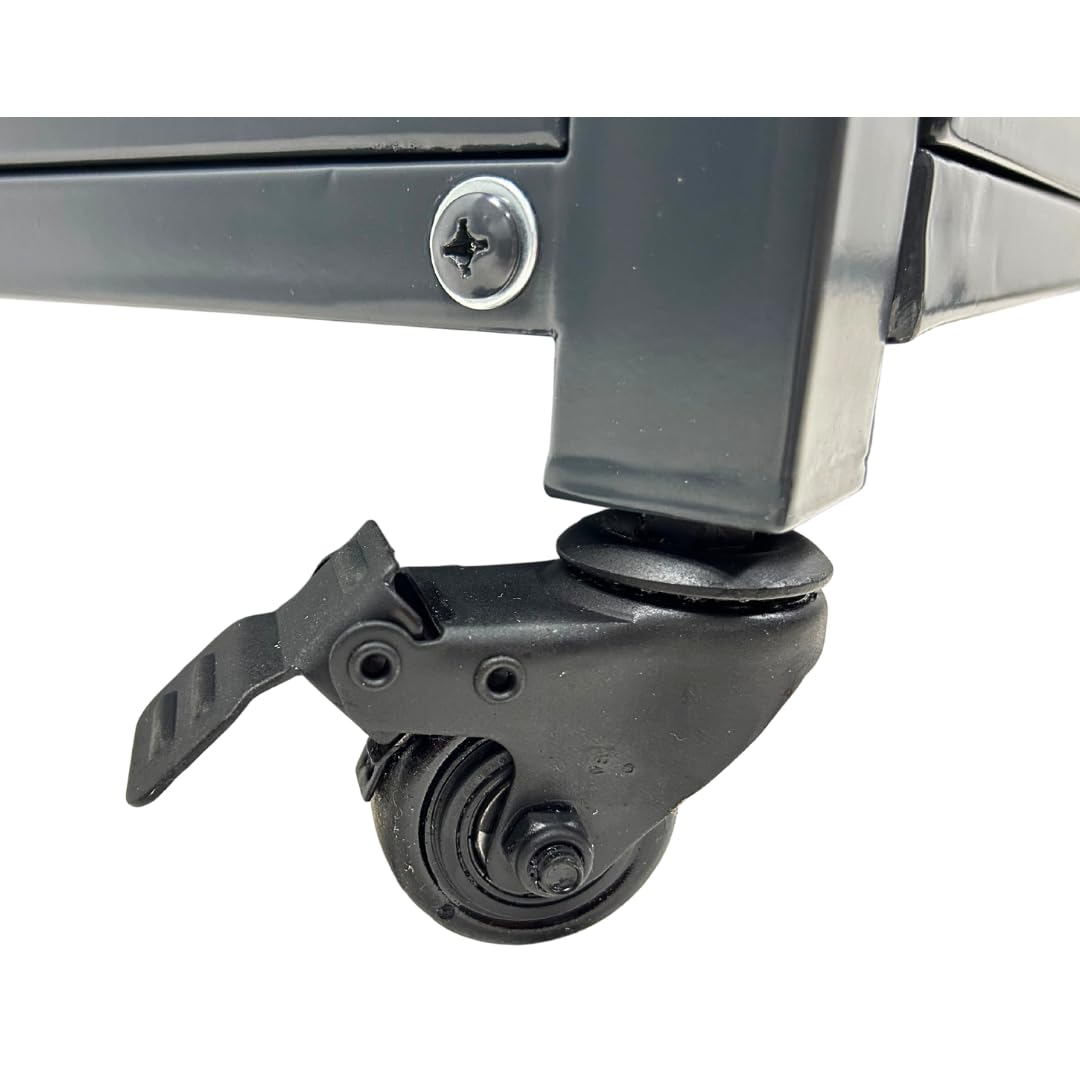 abc HOME Outdoor Küchenwagen Grilltisch fahrbar | Wetterfestes Metall (Pulverbeschichtet) | Gasflaschenschrank & Schwerlastrollen | Anthrazit Holzoptik (1, Küchenwagen ohne Rückenwand)