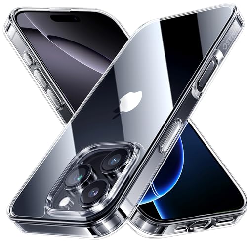 NIMASO for iPhone 16 Pro Max Case Clear 6.9-Inch Military Grade Shockproof Drop Protection Non-Yellowing Slim Thin Phone Cover for iPhone 16 Pro Max Clear