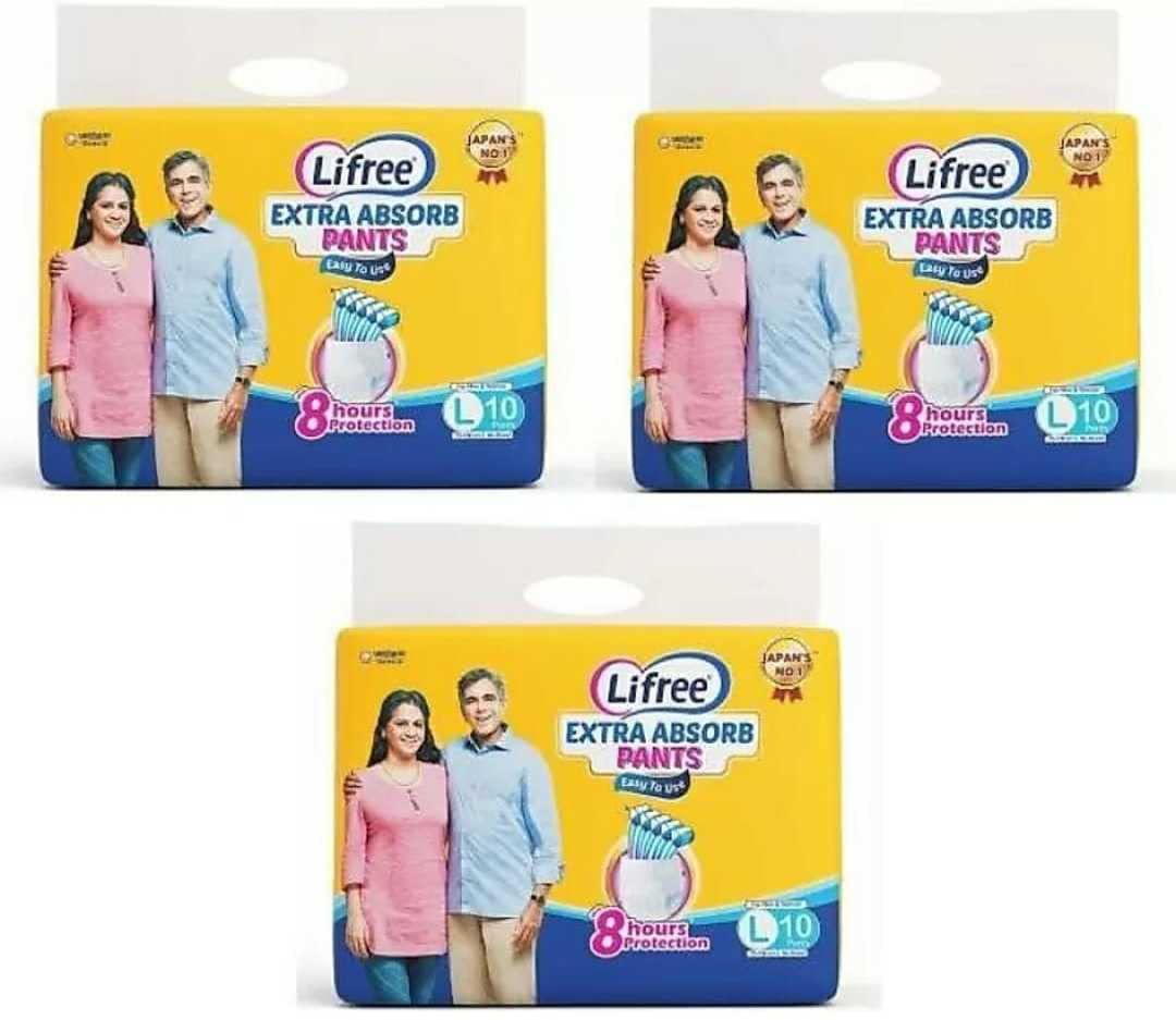 LIFREE Extra Absorb Pants- Large-(10 Pieces) (Pack of 3) L-(30 Pieces) Unisex Adult Diaper. (B09P1NLV6N) Amazon Price History, Amazon Price Tracker