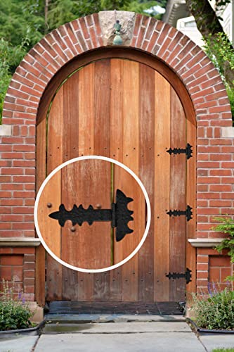 Akatva T Hinge Set - 2 Piece Gate Hinges For Wooden Fences Heavy Duty - Barn Hinges For Doors - Black Hinges – Hinges For Shed Door - Door Hinges Black Matte - Hinges Outdoor - Fence Strap Hinge Set #TOP2