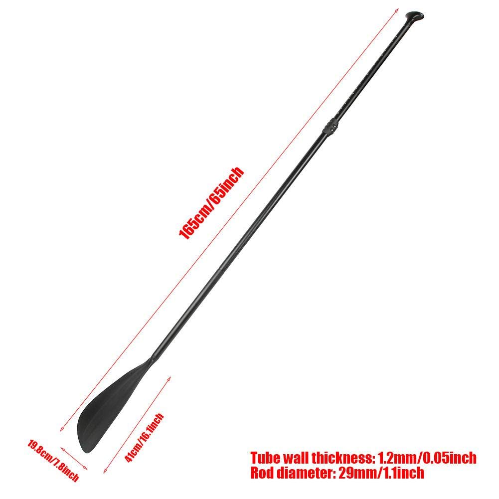 Tbest Pagaia telescopica per pagaia in Alluminio Removibile Pagaia Removibile Stand up Paddle per Kayak da Surf, Nero