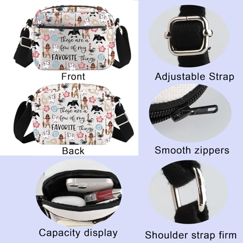 ENSIANTH Princess Inspired Crossbody Purses Bag Polynesian Princess Gift Princess Lover Gift Maui Hei Hei Princess Fan Bag (Mo HengCB)4