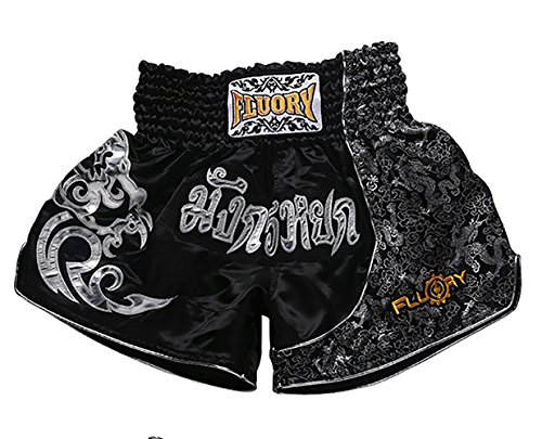 FLUORY Short Muay Thai,Haute Qualité Short Boxe Thaï Short MMA Kick Boxing pour Femme Homme Enfant Compétition D'entraînement de Combat.