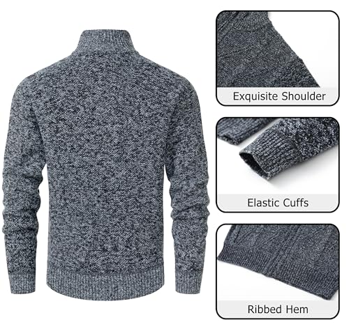 Image of Vcansion Men's Classic Cardigan Sweaters Stand Collar Slim Fit Casual Knitted Sweater