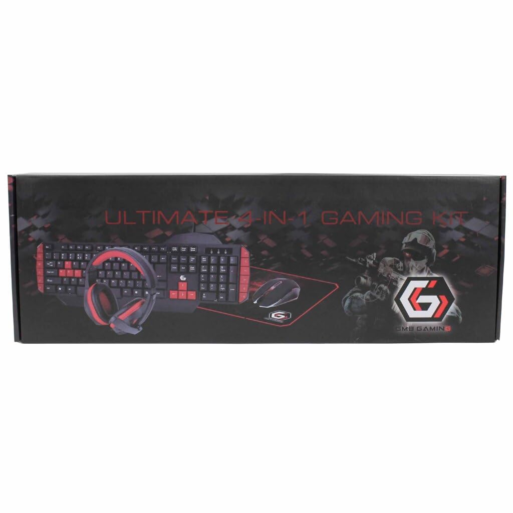 GEMBIRD KIT ULTIMATE 4-IN-1 GAMING TECLADO (INGLES) + RATON +ALFOMBRILLA + AURICULARES