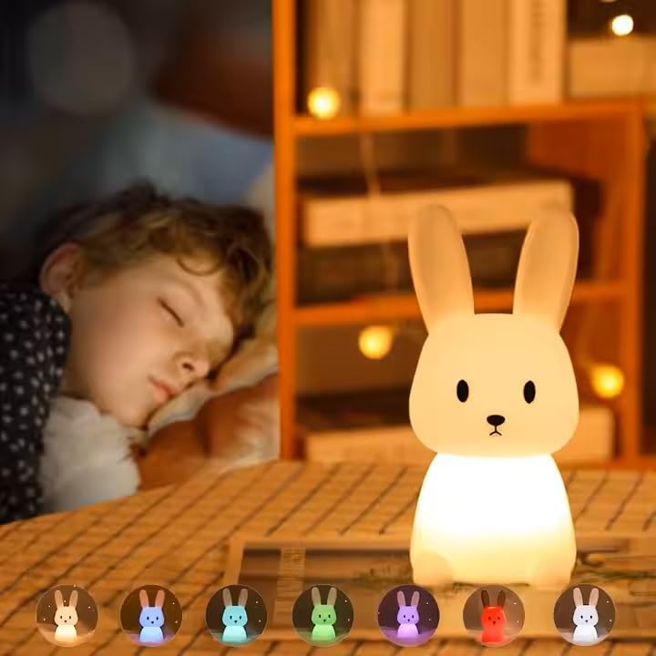 Image of Desidiya Big Bunny Rechargeable Silicone Night Lamp - LED Bunny Night Lamp, Kids Night Light, Nursery Decor, Birthday Gift, Silicone LED Light