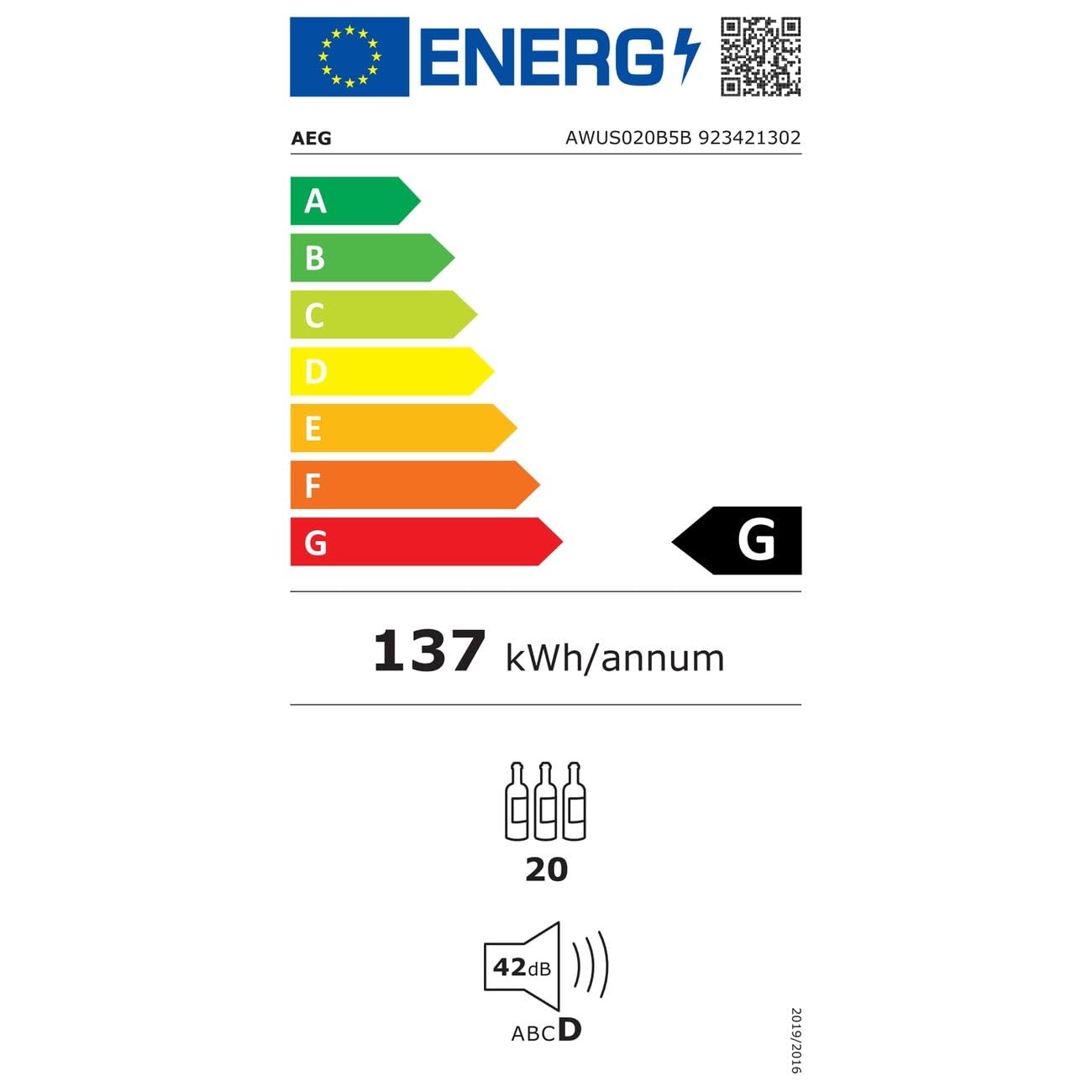 Aeg AWUS020B5B, Weinkühler, Black