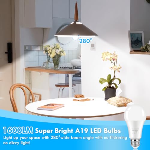 Kondras A19-14-50/B1BF/14/7J Led Light Bulbs 100 Watt Equivalent 1600 Lumens, A19 14W Super Bright Daylight White 5000K Led Bulbs thumb #2