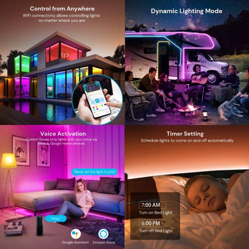 Image of GoHigh Dream 5m /16.4ft Smart LED Wi-Fi Strip Lights - RGB Dimmable, App & Voice Controlled, Music Sync - Ideal for Home Decor, Parties & Ambiance - Alexa & Google Assistant Compatible