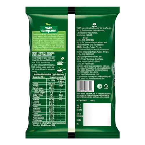 Image of Tata Sampann High Protein Makhana (Foxnut) 100 g, Phool Makhana for Prasadam, Healthy Snacking, Fasting