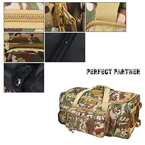 ARMYCAMO Rolling Loadout Luggage Bag with Wheels,Hockey Bag, Duffle Bag with Rollers,124L X-Large Heavy Duty Oversized Storage Bag,Tactical Wheeled Deployment Trolley Camping Bag