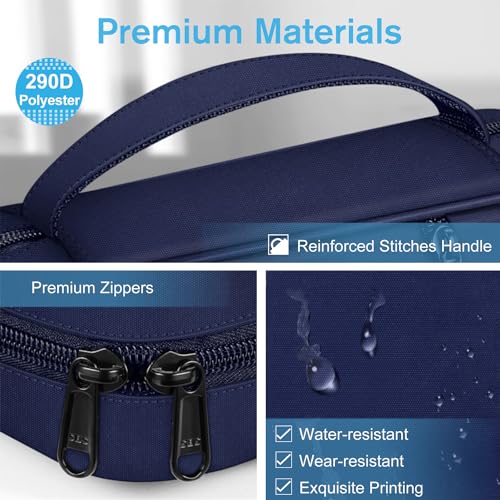 Image of FINPAC Bible Cover, Carrying Book Case Church Bag Bible Protective with Handle and Zippered Pocket, Gift for Mother Lady Women Men, Navy
