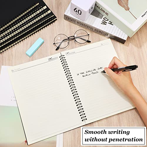 Epakh 6 Pack B5 Spiral Notebook Ruled Spiral Journal Lined Paper, 70 Sheets,140 Pages, Wirebound Spiral Notebook 10.5X7.3 Inch Hard Cover Memo Notepad Sketchbook For School Office Travel(Black) #TOP3