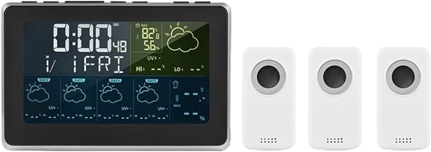 Weather Thermometer,Smart Weather Station APP Control Digital Temperature Humidity Monitor,5 Days Weather Forecast,3 Alarm Clock Models