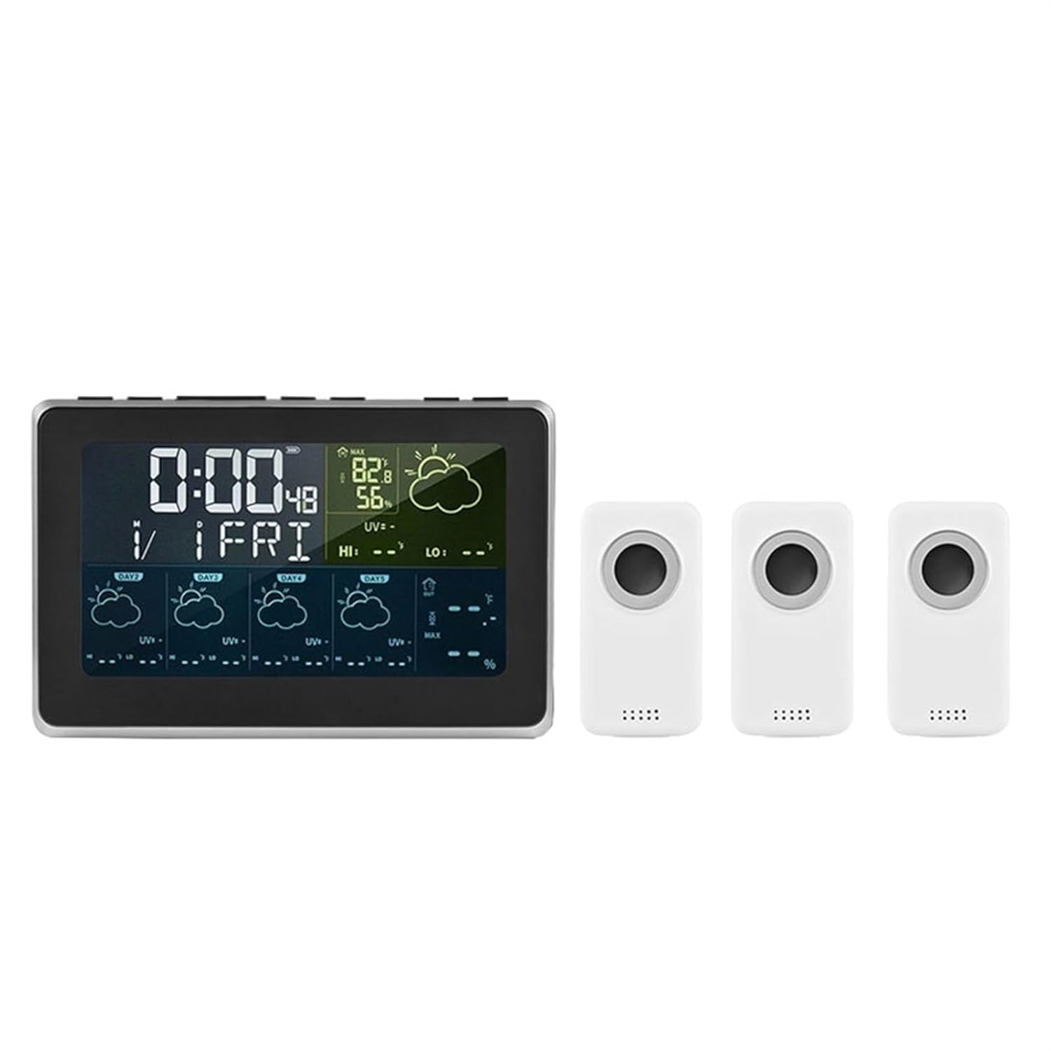 Weather Station, Smart Weather Station APP Control Digital Temperature Humidity Monitor, 5 Days Weather Forecast, 3 Alarm Clock Models,3 Sensor-1