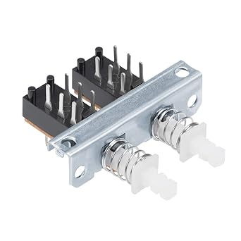 uxcell Interlock Push Button Switch Piano Type DPDT 6 Pin 2 Row