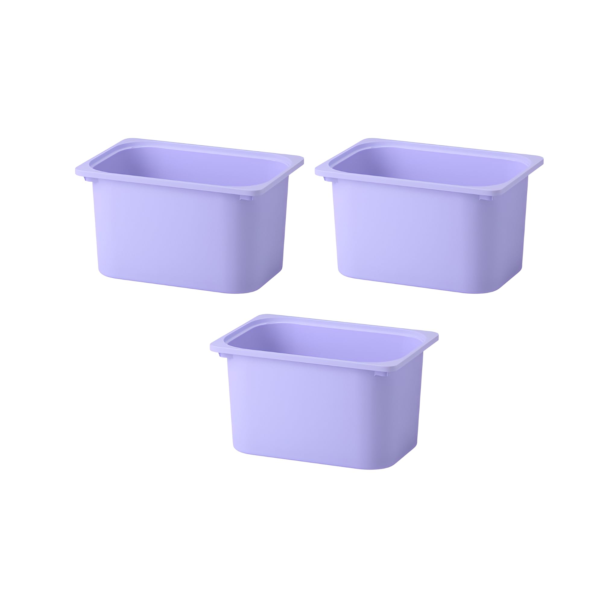 ZR Solutions TROFAST Storage Boxes Set of 3 Lilac | Durable Plastic Bins for Toys, Crafts & Home Organization – 42x30x23 cm Plastic Organizer Bins