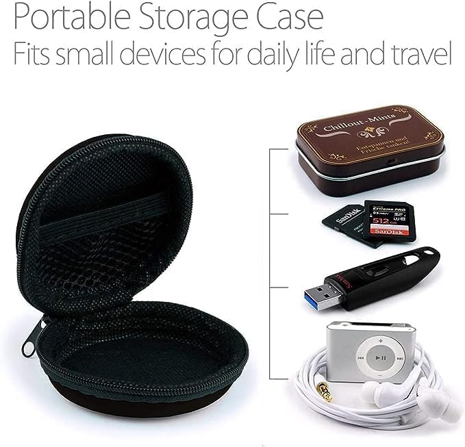 Grace Earphone Headphone Carrying Case Pouch Cover for Earphones | Compact Storage for Earphones, Headsets, Pen Drives, SD Cards, Charging Cables | Black (Pack of 1) 5 51quMd7 jSL