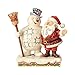 Department56 Enesco Snowman by Jim Shore Frosty and Santa Hugging, Multi Color