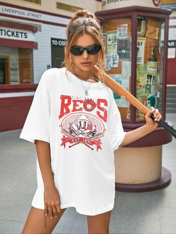 Baseball Shirt Women Oversized Game Day Fan T-Shirt Baseball Season Short Sleeve Tops - Image 2