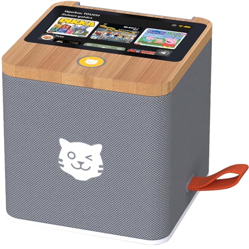 tigermedia tigerbox TOUCH PLUS grau | Streaming-Hörbox für Kinder | Stereo-Klang | Farb-Touchdisplay | Hörspielbox mit Nachtlicht | Bluetooth-Kopfhöreranschluss | extra starker Akku