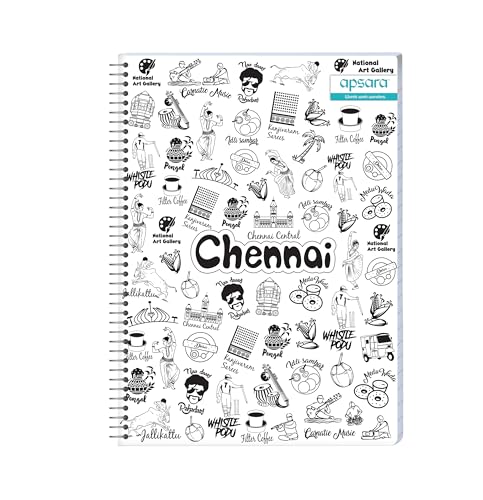 Image of Apsara 6 Subject Spiral Notebook, 302 Pages, Pack of 1, Single Line, 60 GSM - 26.7 cm x 20.3 cm, Soft Cover Notebook for School, College Students, Exam Preparation & Professionals, Design May Vary
