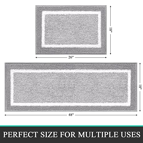 Pauwer Bathroom Sets - Non Slip Bath Mats, Absorbent Shower Rugs for Tub and Floor