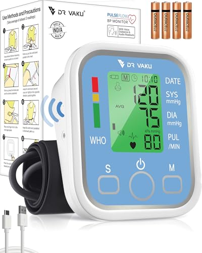 DR VAKU® BP Monitor Fully Automatic Blood Pressure Machine to Check Digital Accurate Level for Home Monitoring Device with Talking Function,Large Disp