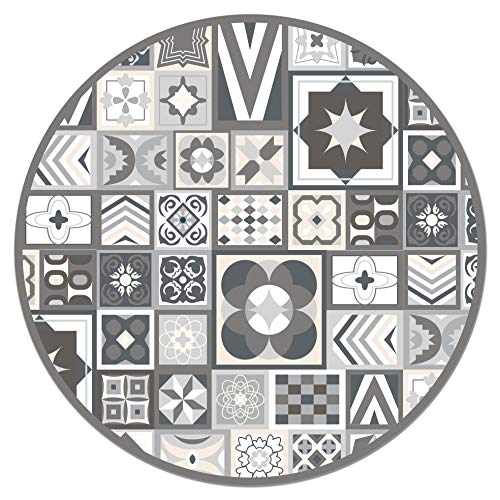 Panorama Alfombra Vinílica Gris Estilo Hidráulico Redonda 150x150 Cm - Alfombra Cocina Vinilo - Alfombra Salón Antideslizante, Antihongos E Ignífuga - Alfombras Grandes - Alfombras Pvc Panorama Alfombra Vinílica Gris Estilo Hidráulico Redonda 150x150 Cm - Alfombra Cocina Vinilo - Alfombra Salón Antideslizante, Antihongos E Ignífuga - Alfombras Grandes - Alfombras Pvc