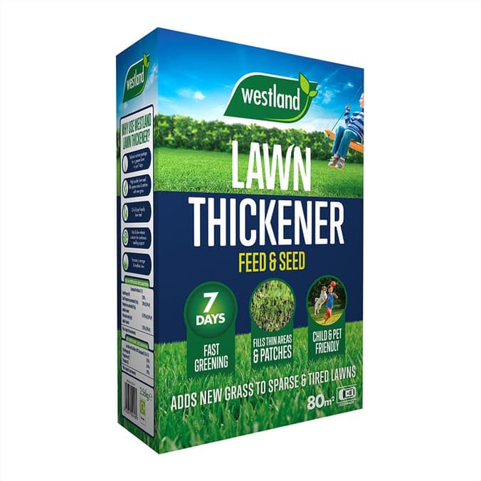 Aftercut Lawn Thickener Feed and Seed All Seasons Fertiliser Child and Pet Save Fill Thin Areas Cover 80m²