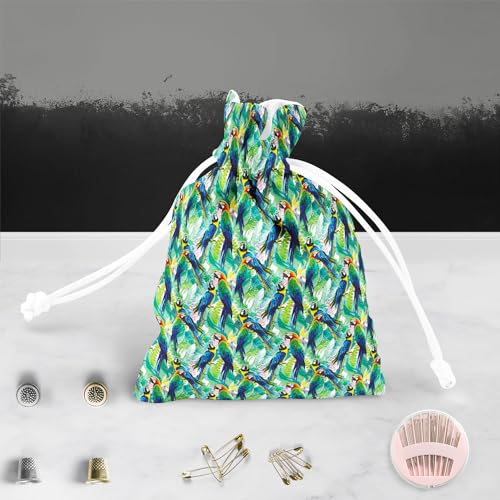 Image of ArtzFolio Exotic Birds & Beautiful Flowers D2 | Pouch Wrist Potli Bag | Bag for Weddings & Casual Parties