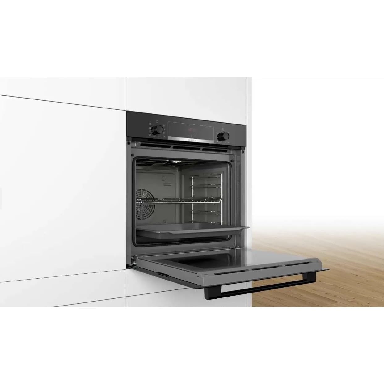 Bosch HBA553BA0 Four intégrable Série 4 - Four multi-fonctions - EcoClean - 3400 W - Grande capacité de 71L - Noir
