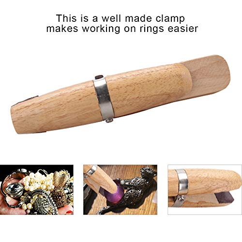 Wood Ring Clamp, Jewelry Ring Repair Wooden Fixing Clip, Professional Jewelry Benchwork Making Hand Tool, Filing Polished Locking Clamp
