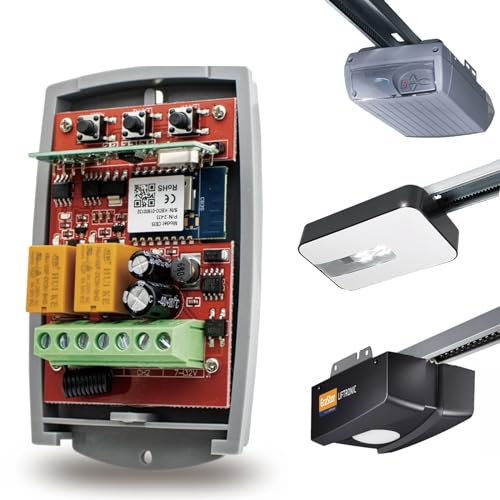 Selridasia 2-Kanal Smart Garagentoröffner 2.4GHz WiFi WLAN Empfänger Kompatibel mit Ecostar Liftronic Novoferm Novoport Normstahl Garagentoröffner