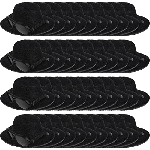 Toyvian Black Mini Formal Hats with Sunglasses Miniature Hats for Diy Crafts Mini Christmas Hats for Doll Diy Crafts Hair Accessories Mini House Diy Craft Decoration