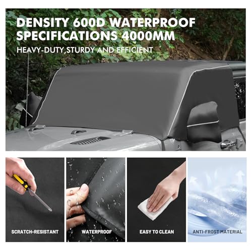 Image of Z8 Windshield Cover for Ice and Snow,600D Windshield Snow Cover with Side Mirror Cover for 2018-2024 Jeep Wrangler JL JLU 4XE & 2020-2024 Jeep Gladiator JT Winter Frost Hail Protector Windshield