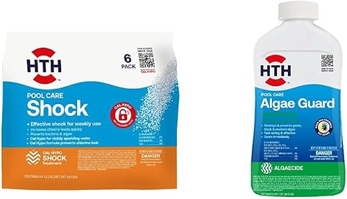 HTH 52030 - Amortiguador para el cuidado de la piscina, clorador de piscina aumenta los niveles de cloro y 67084 Cuidado de la piscina Protección de