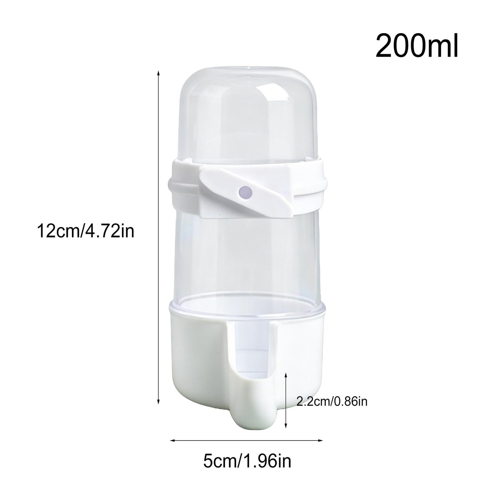 Distributore d'Acqua per Uccelli | 2 Pezzi Trasparenti Chiusura Scatto Automatico | Dispenser di Acqua per Volatili | Adatto a Piccoli Parrocchetti Calopsitte Inseparabili Conuri Pappagalli Canarini R