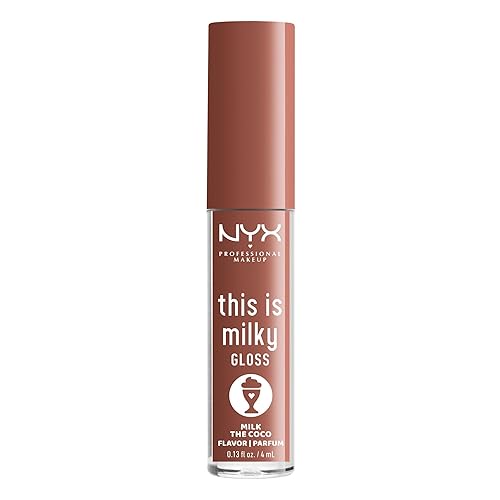 Miniatura 6 de NYX PROFESSIONAL MAKEUP This Is Milky Gloss, brillo de labios con hidratación de 12 horas, vegano, leche de coco (chocolate oscuro)