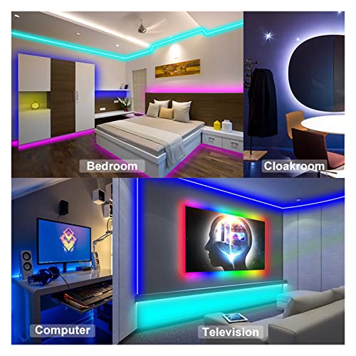 Tira de luces LED para habitación con sincronización Bluetooth y mando a distancia de 24 teclas 8