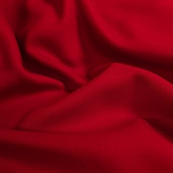 Delaney RED Polyester Gabardine Fabric by the Yard for Suits, Overcoats, Trousers/Slacks, Uniforms - 10056