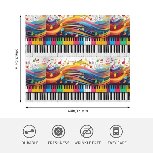 Couverture imprimé musique BROLEO, cadeau idéal pour lit et canapé