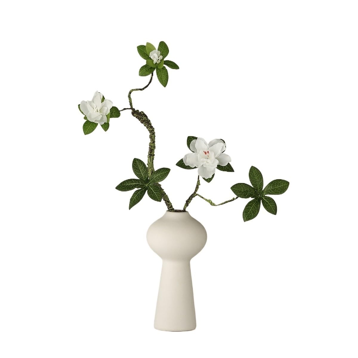 CFY652 Floral Arrangements Living Room Decoration Simulation Azalea Fake Flower Arrangement Ceramic White Vase Weddings