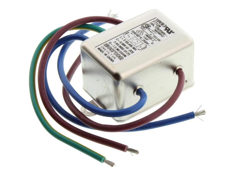 CORCOM 10VB3 VB, CURRENT RATING:10A, NO. OF STAGES:1 STAGE, 10A, 700UA, NO. OF PHASES:SINGLE PHASE, FILTER APPLICATIONS:GENERAL PURPOSE, FILTER INPUT TERMINALS:WIRE LEADED, PRODUCT RANGE:B, EB STYLE R